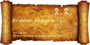 Krakker Klaudia névjegykártya
